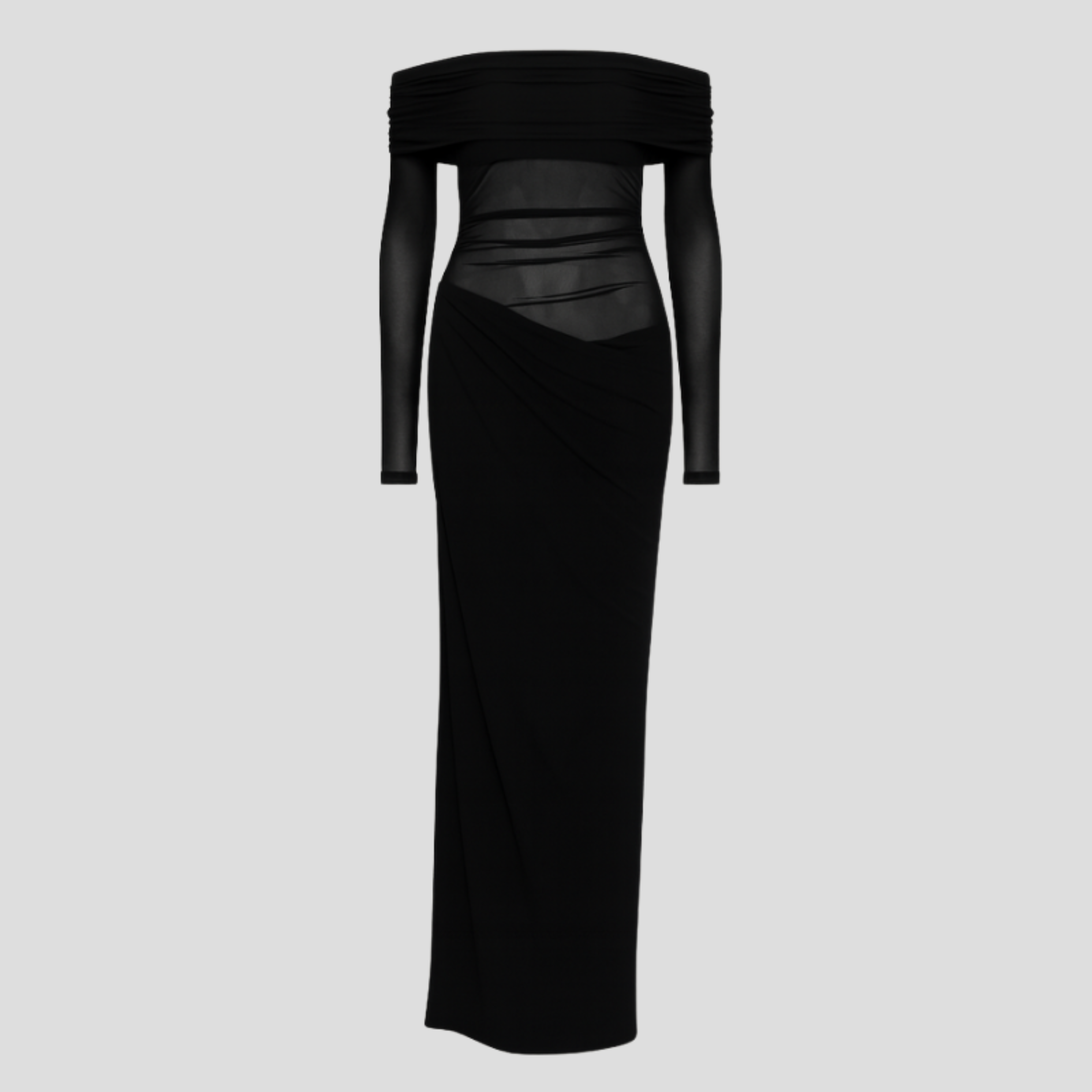 Women Maxi Dress | Off-Shoulder Drape Form & Sheer Detail Alignment for Occasion Wear