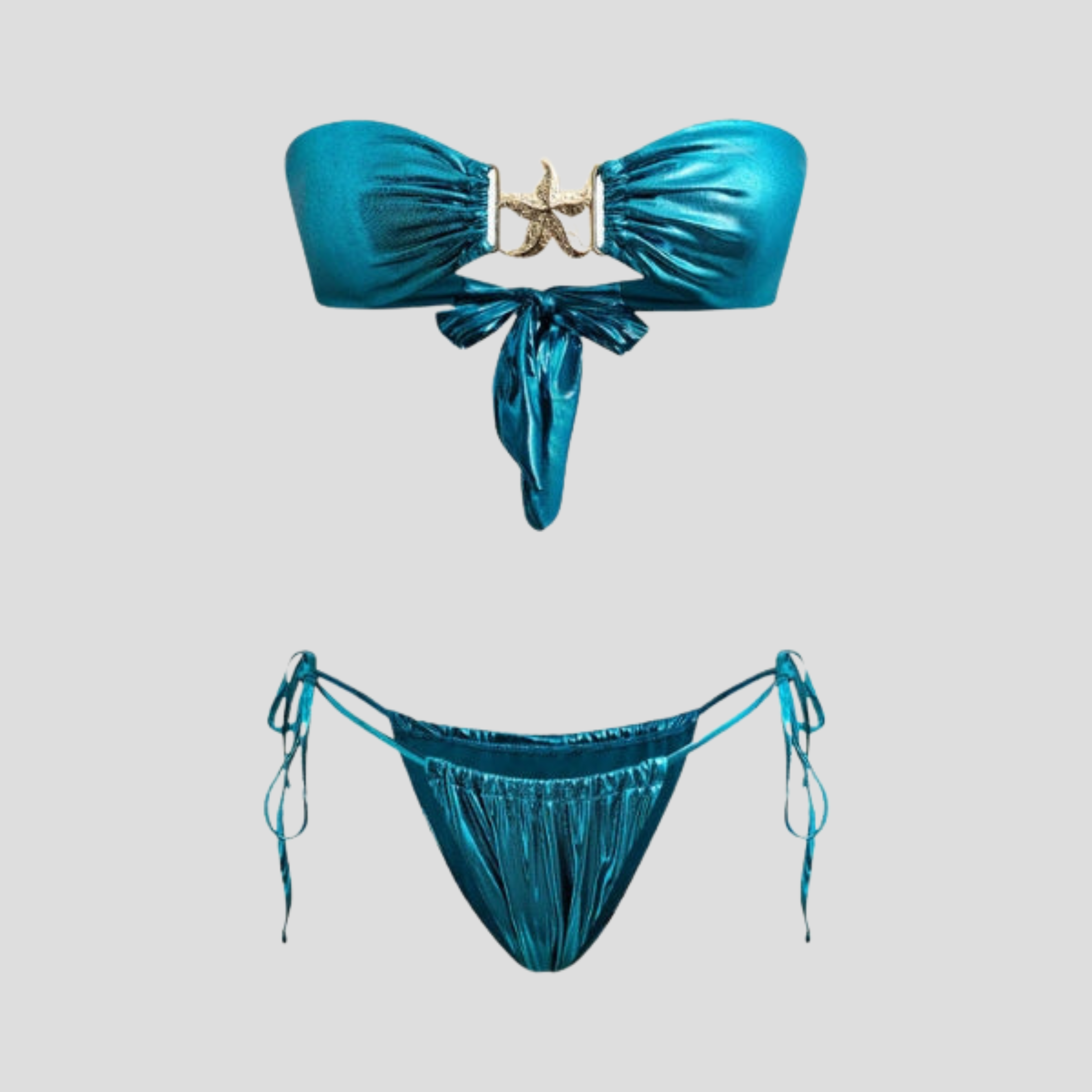 Women Bikini Set | Bandeau Form & Starfish Charm Alignment for Swimwear