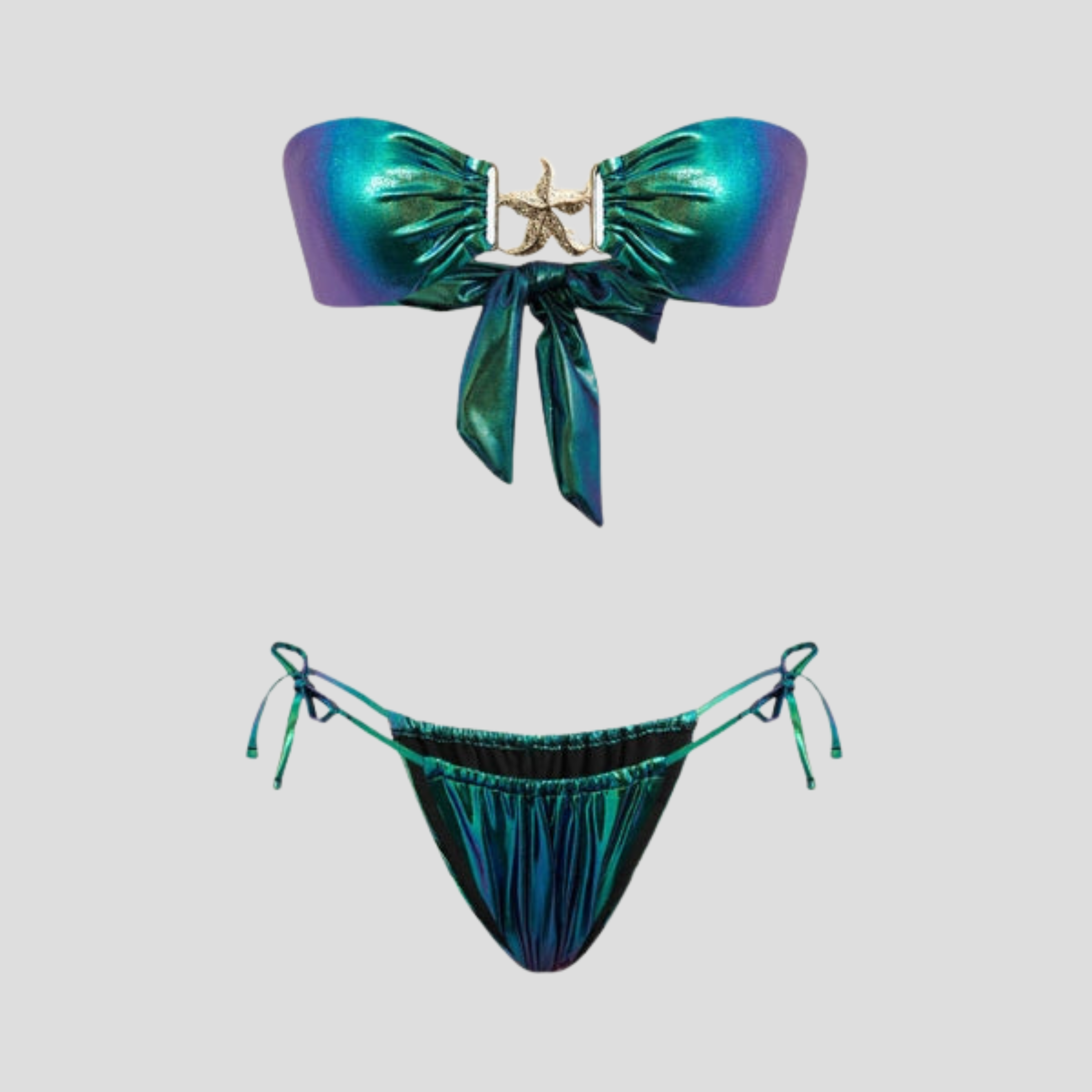 Women Bikini Set | Bandeau Form & Starfish Charm Alignment for Swimwear
