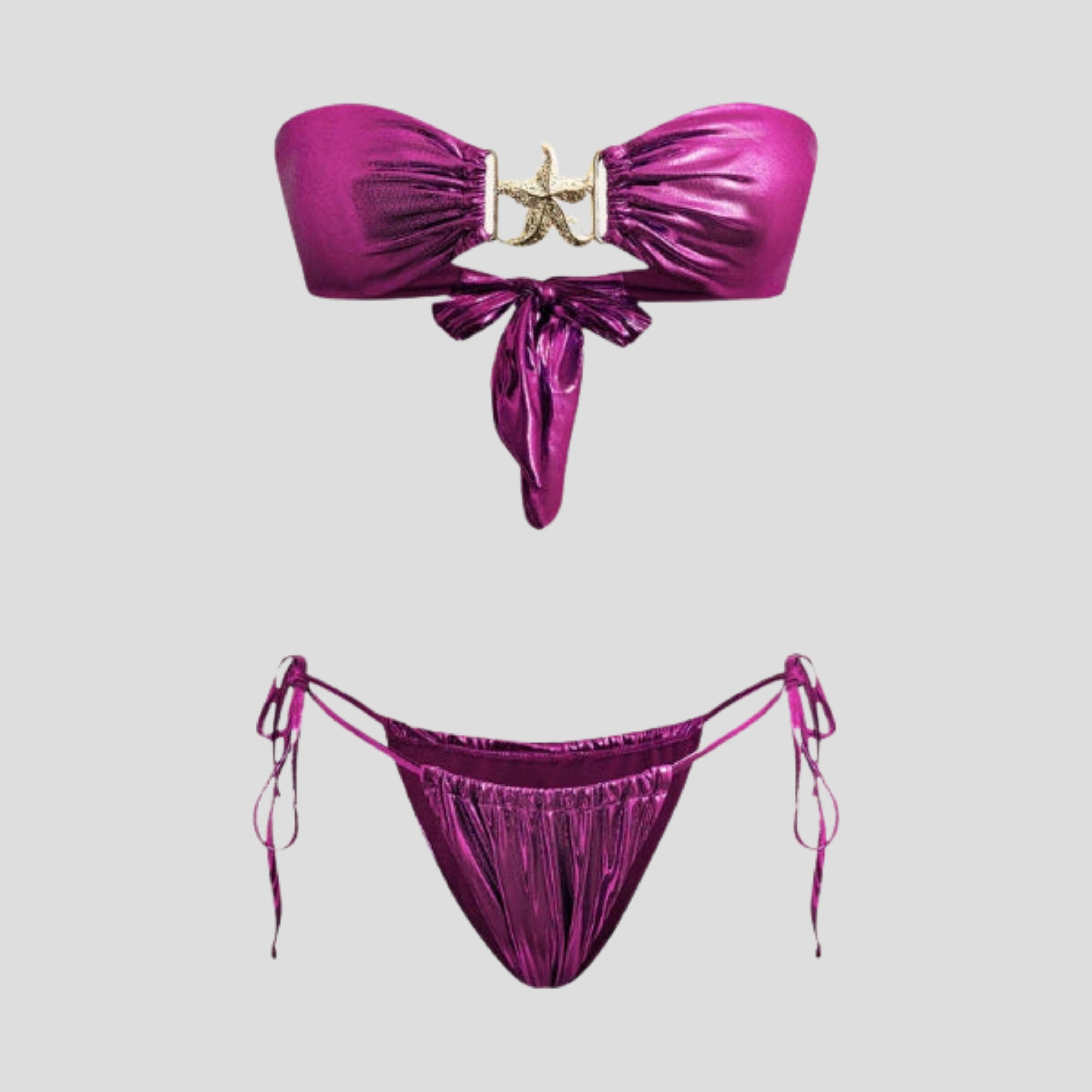 Women Bikini Set | Bandeau Form & Starfish Charm Alignment for Swimwear