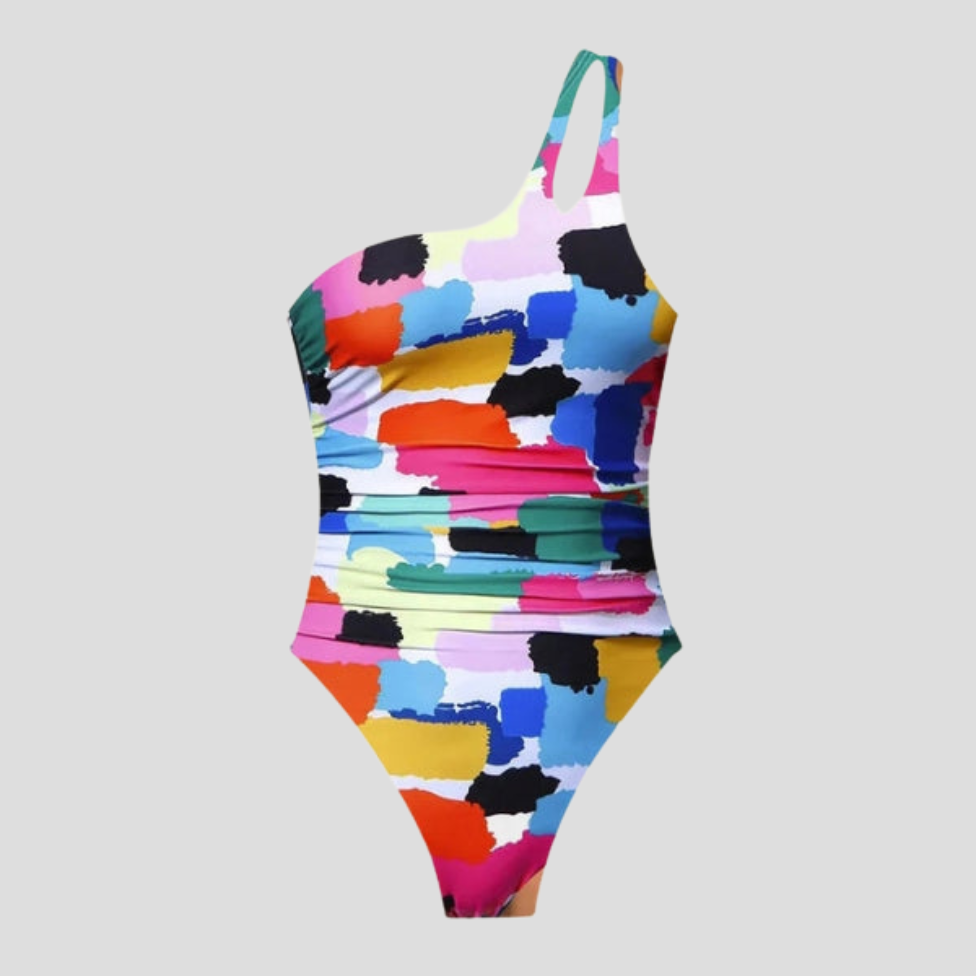Women One-Piece Swimsuit | One-Shoulder Form & Side Ruched Alignment for Swimwear