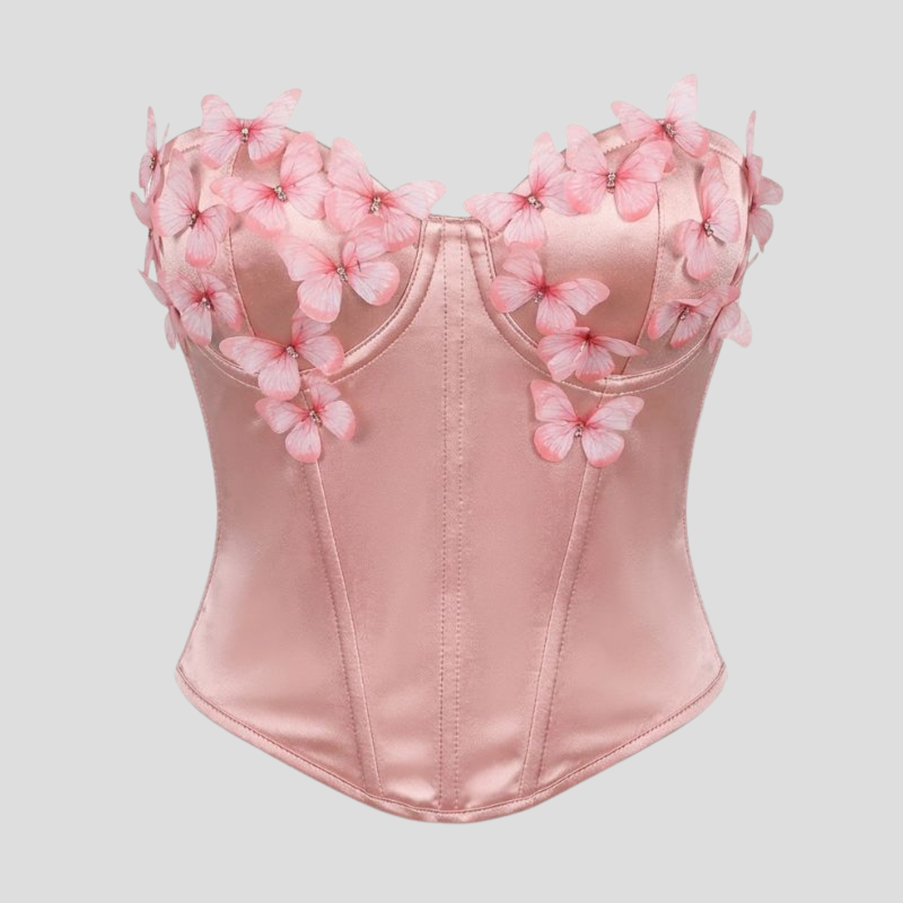 Women Corset Top | Sweetheart Neckline Form & Floral Appliqué Placement for Occasion Wear