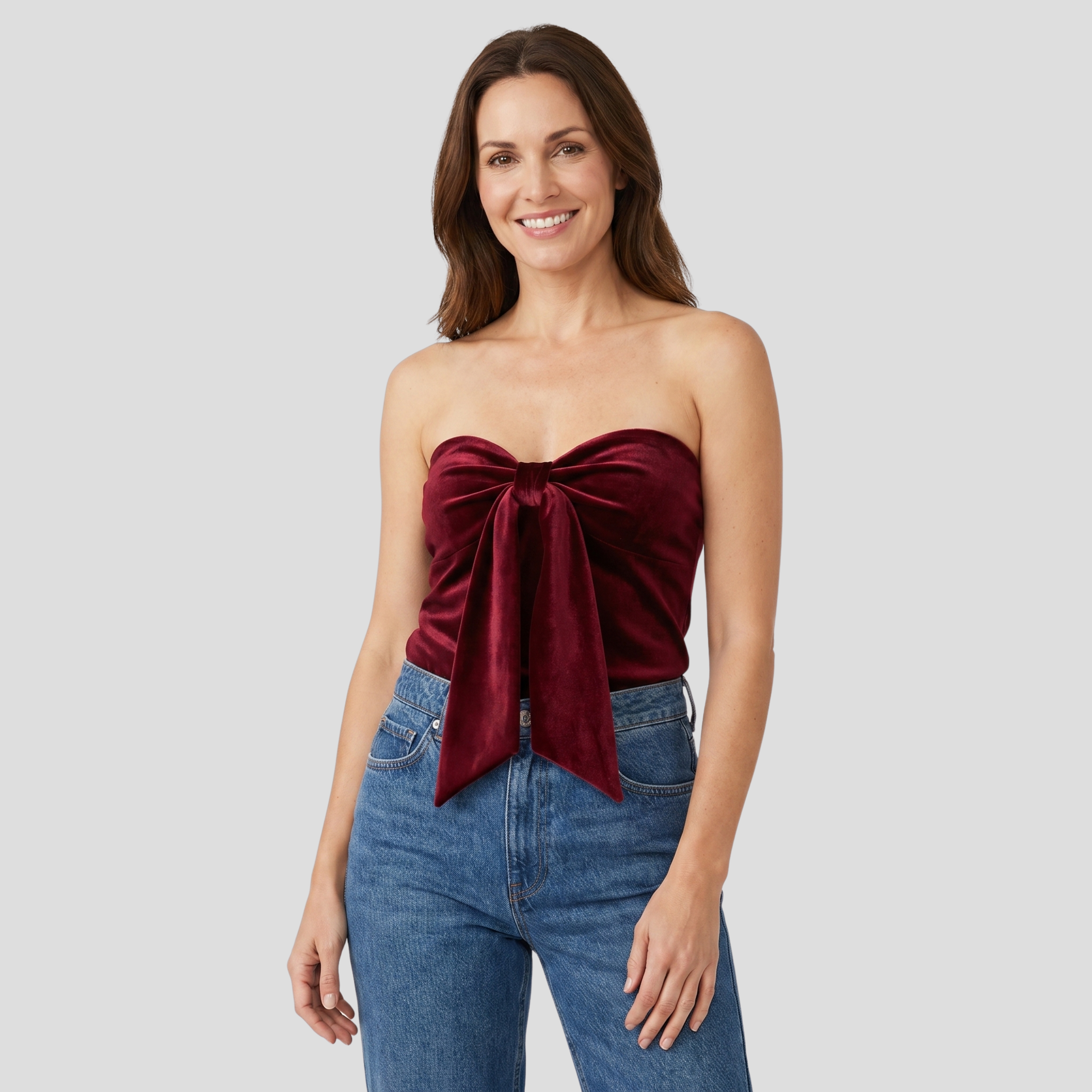 Women Crop Top | Sweetheart Neckline Form & Front Bow Alignment for Occasion Wear