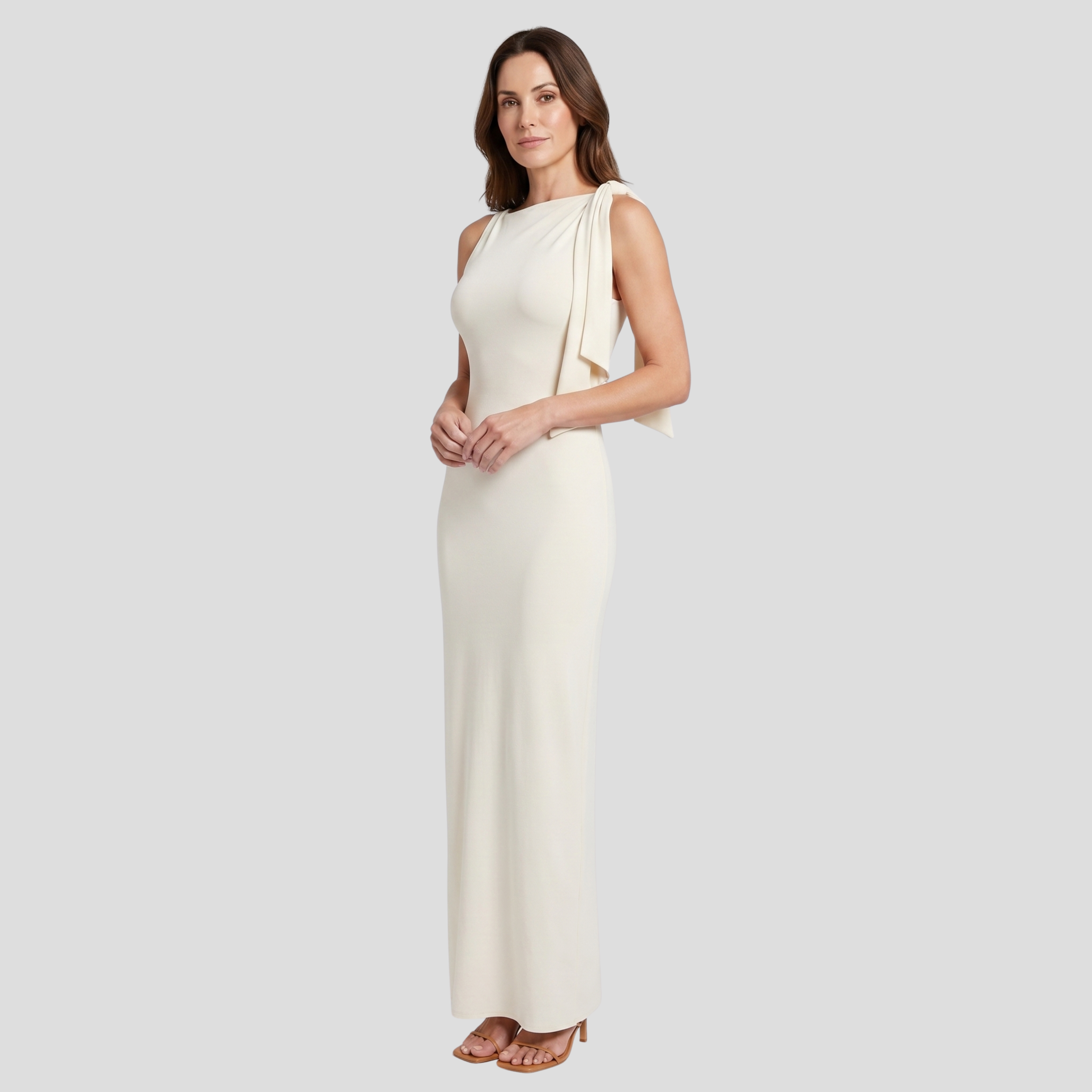 Women Maxi Dress | Draped Outline Form & Elongated Line Alignment for Occasion Wear