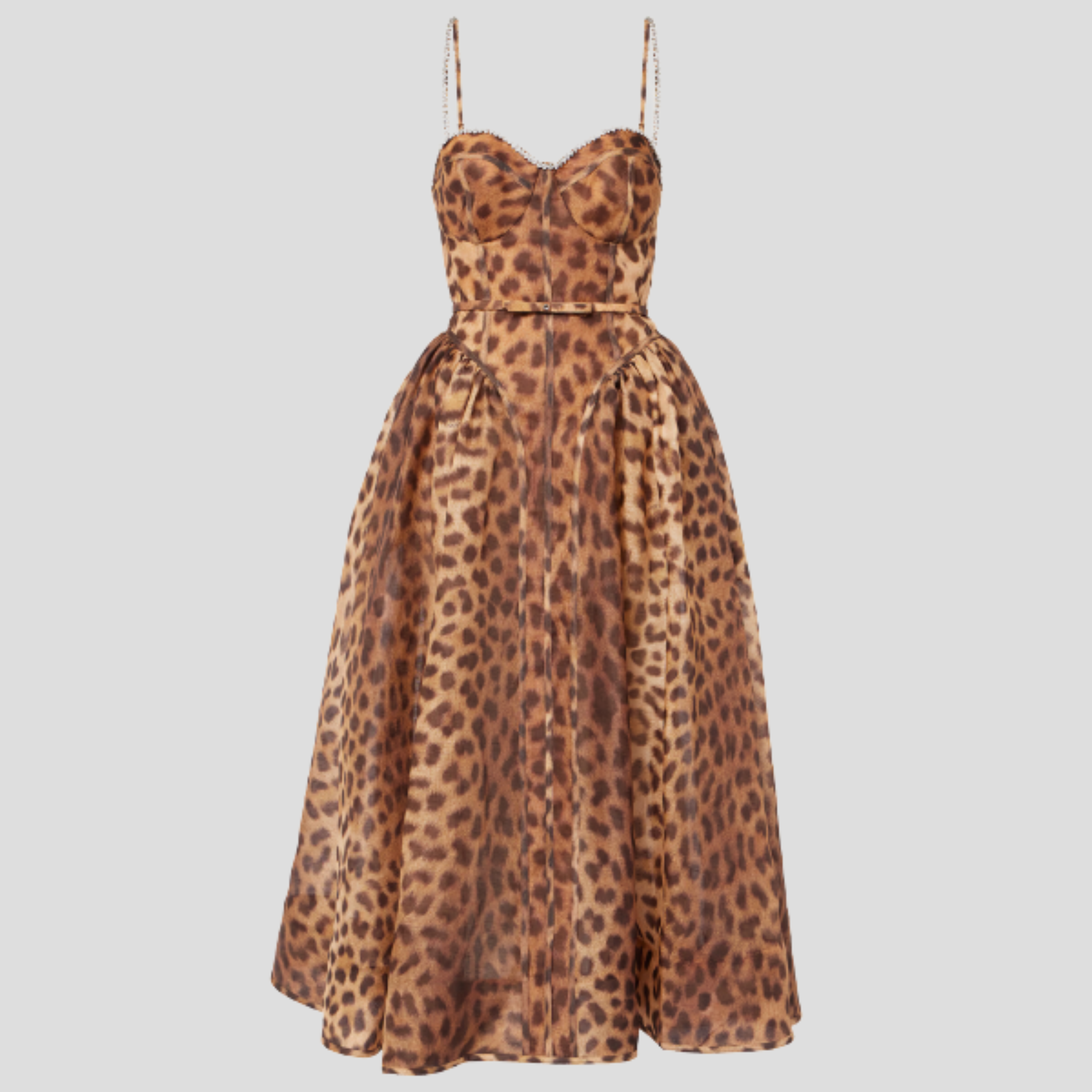 Women Midi Dress | Leopard Pattern Form & Corset Bodice Alignment for Occasion Wear