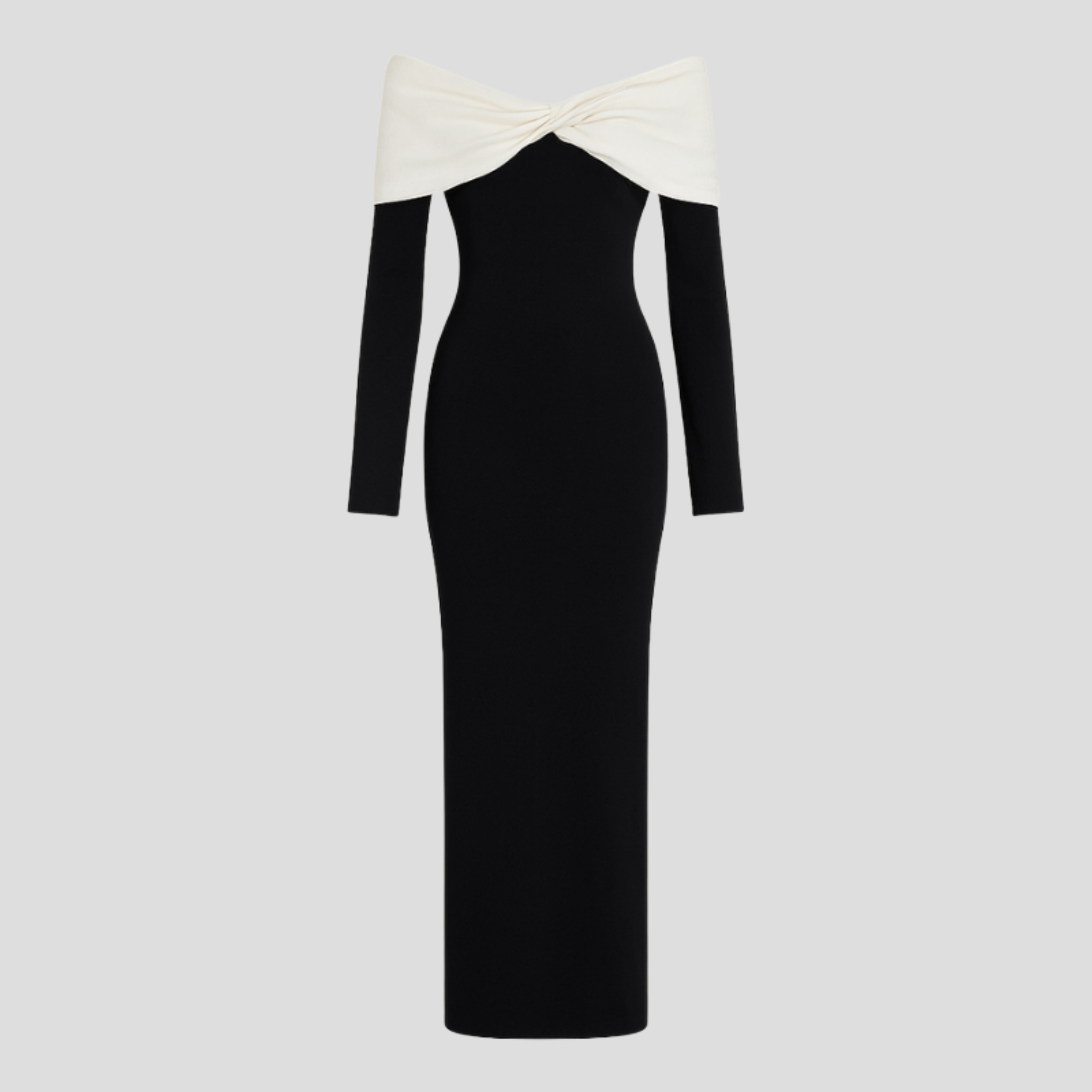 Women Maxi Dress | Off-Shoulder Neckline Form & Two-Tone Line Alignment for Occasion Wear