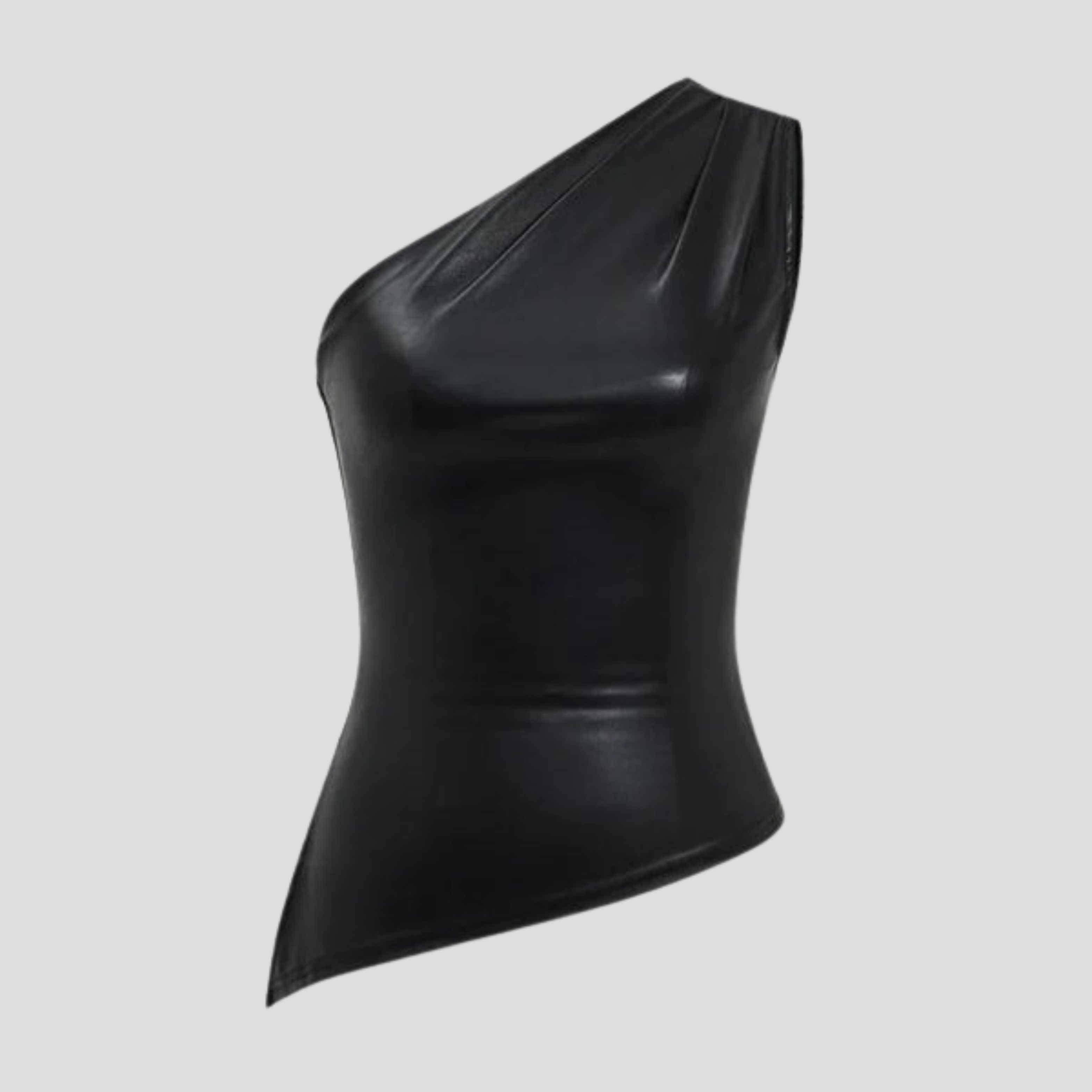 The Verona Asymmetric Leather Top