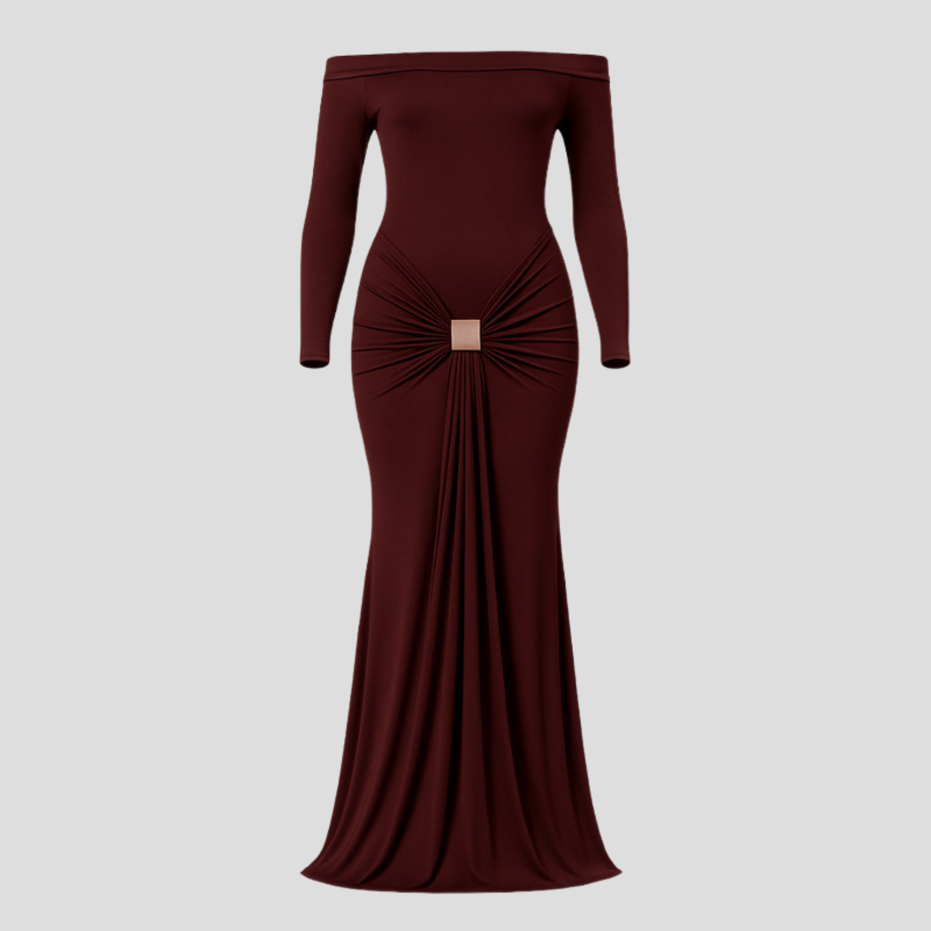 Women Maxi Dress | Off-Shoulder Neckline Form & Front Detail Alignment for Occasion Wear