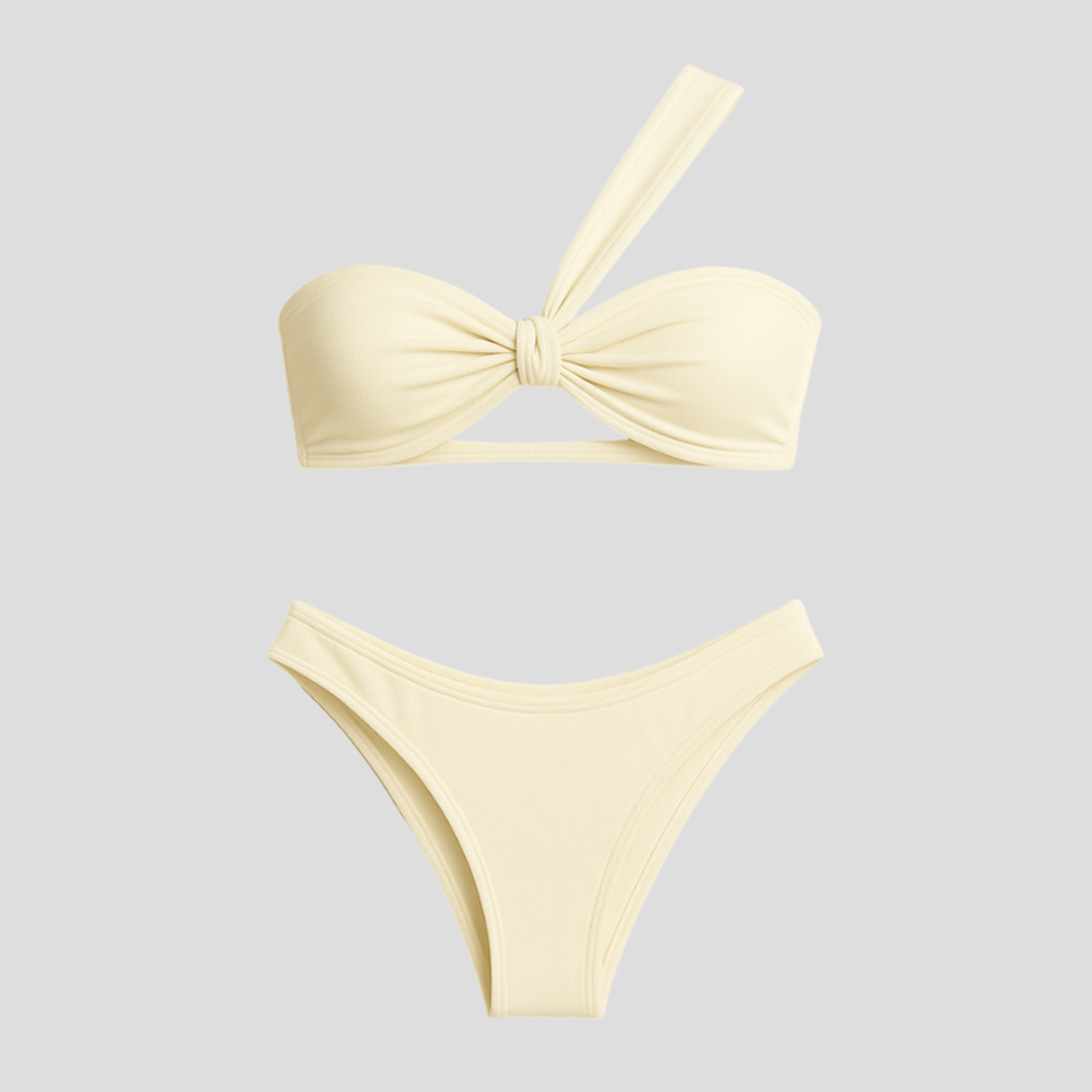 Women Bikini Set | One-Shoulder Form & Knot Detail Alignment for Swimwear