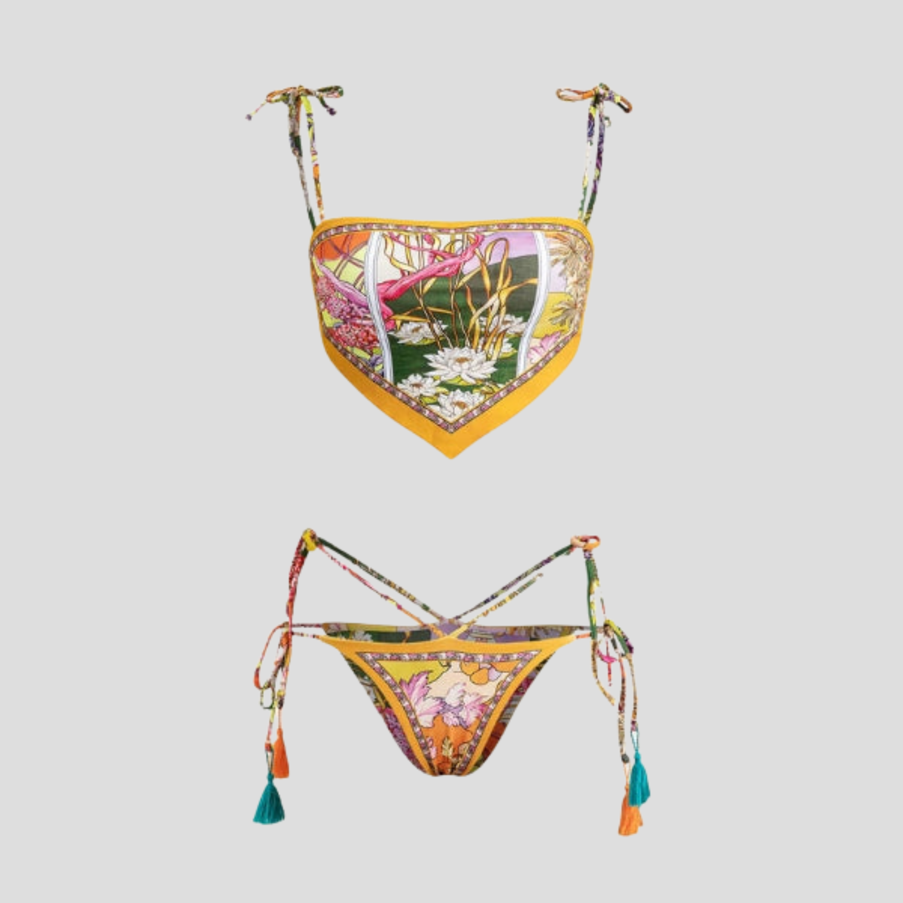 Women Bikini Set | Scarf-Hem Form & Multi-Strap Alignment for Swimwear