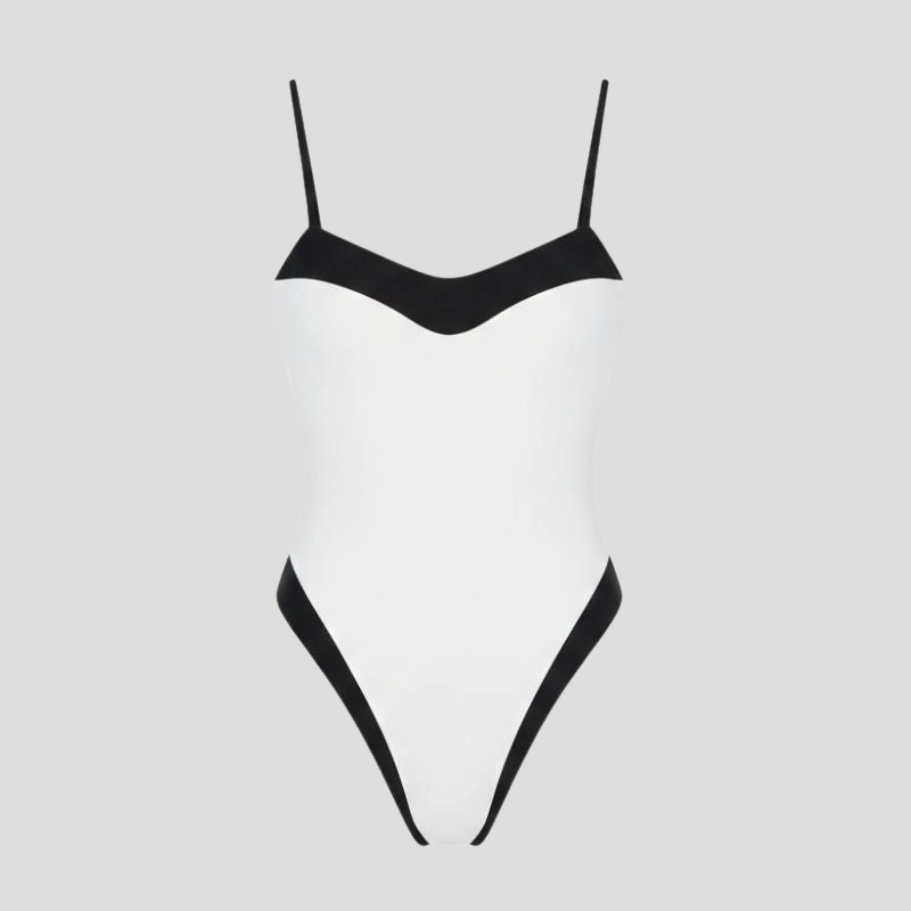 Women One-Piece Swimsuit | Color-Block Panel Form & Spaghetti Strap Alignment for Swimwear