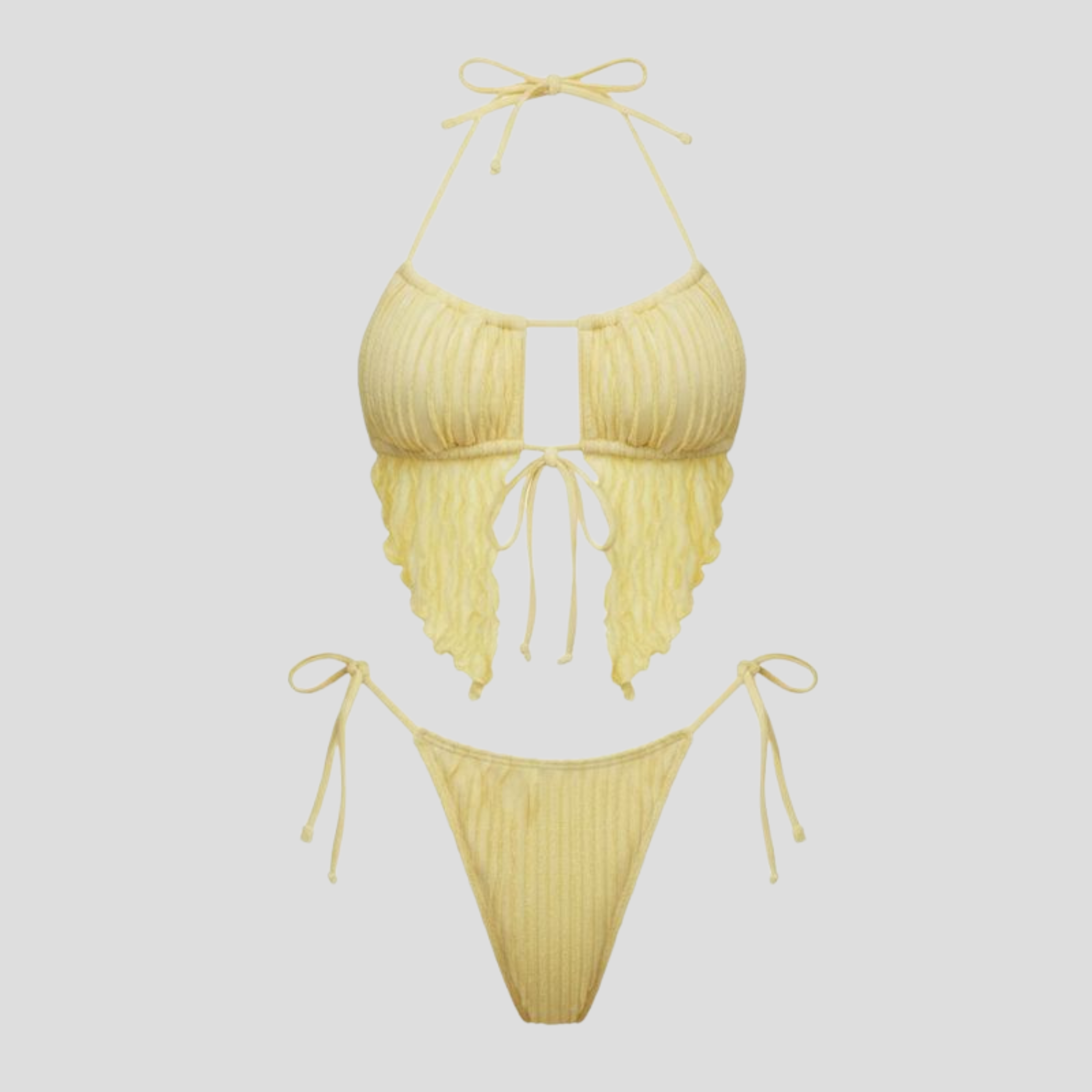 Women Bikini Set | Halter Top Form & Side-Tie Alignment for Swimwear