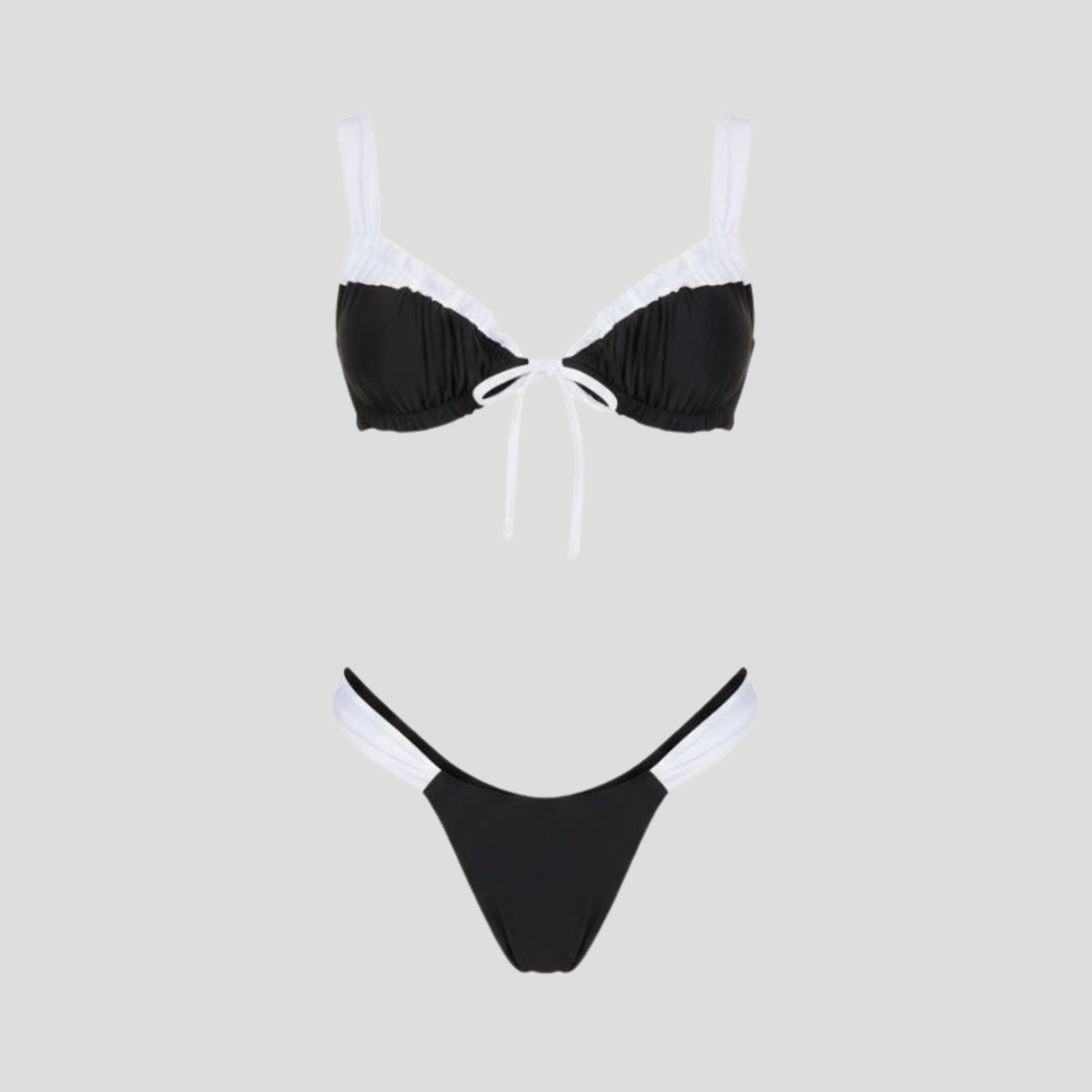 Women Bikini Set | Ruffled Edge Form & Tie-Front Alignment for Swimwear