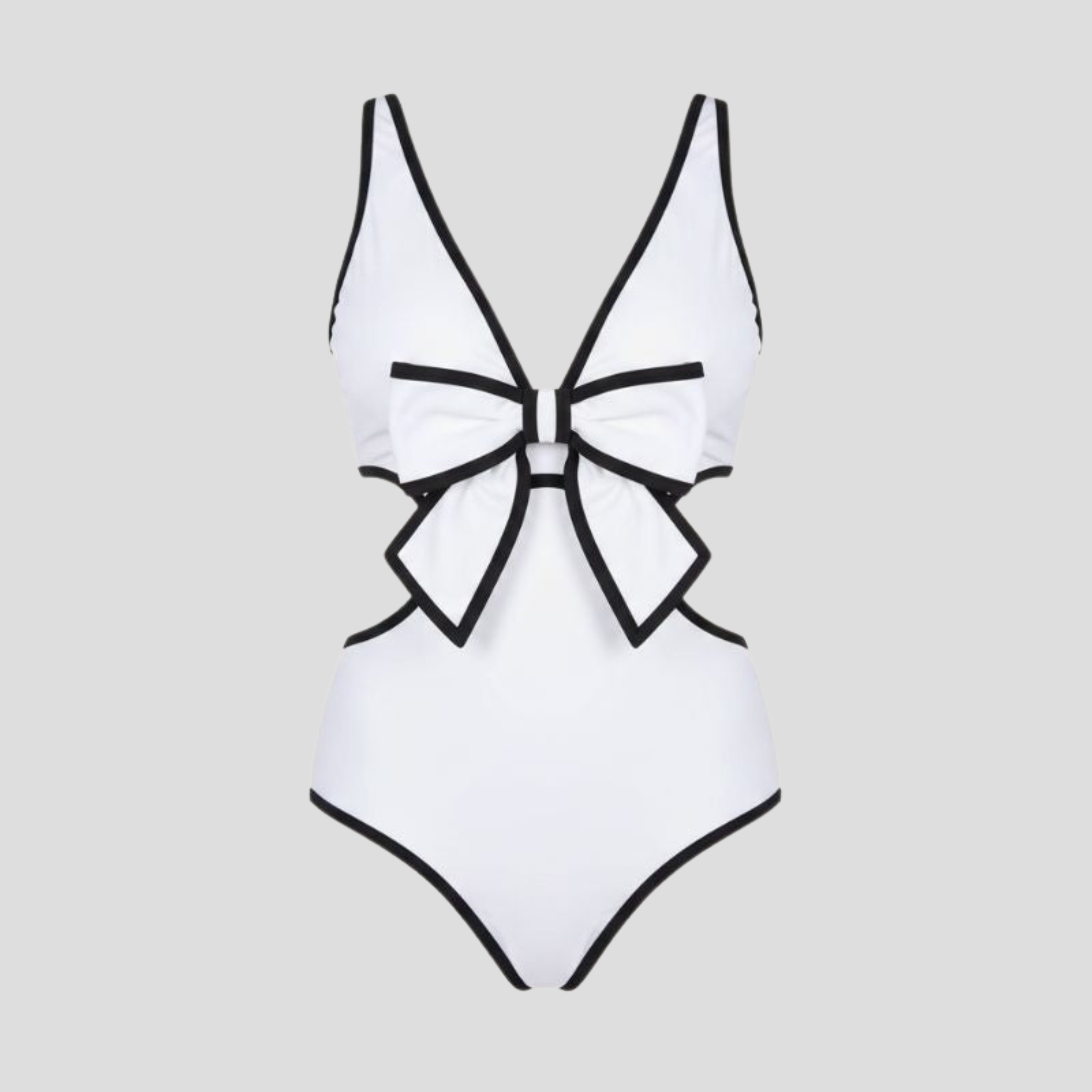 Women One-Piece Swimsuit | Front Bow Form & Side Cut-Out Alignment for Swimwear