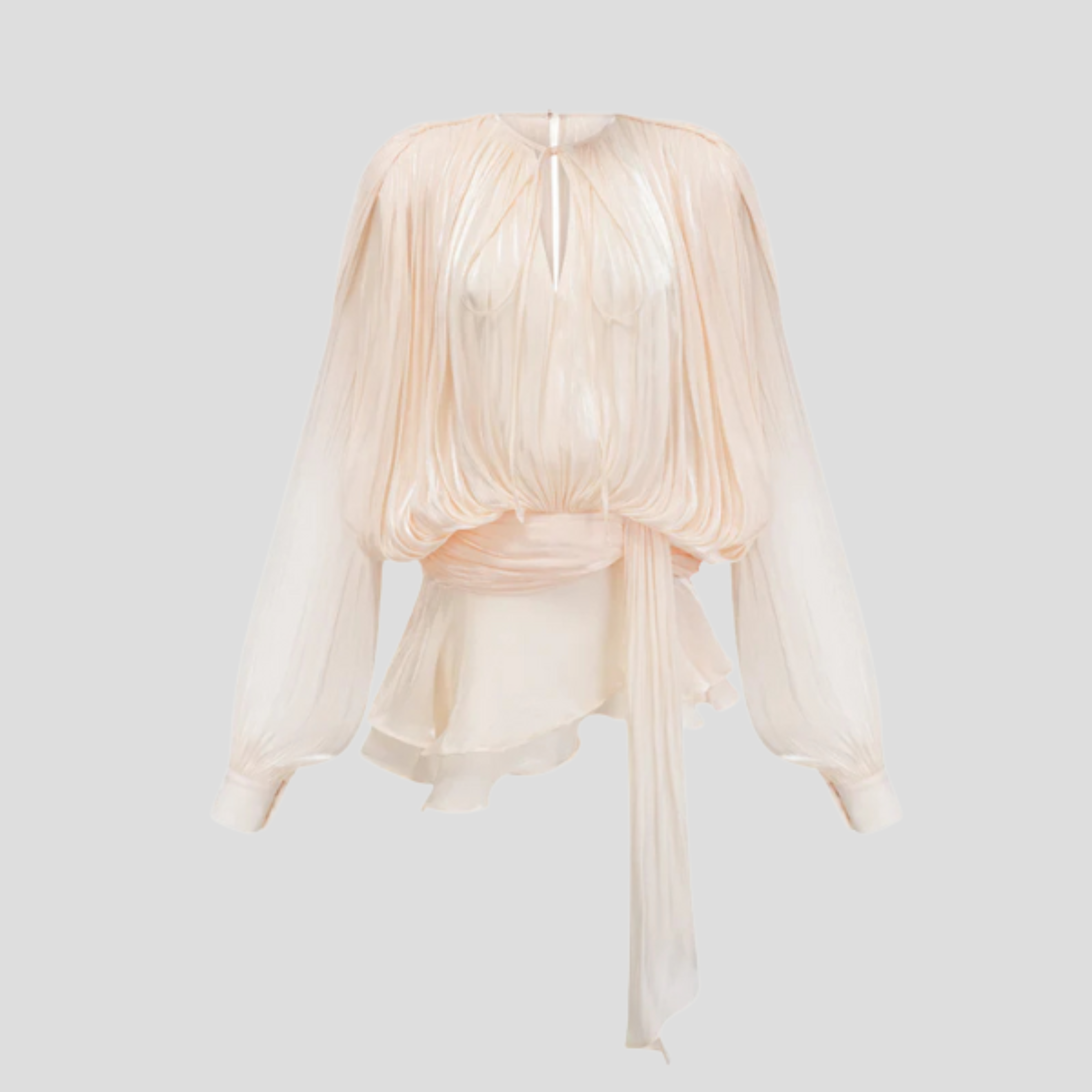 Women Blouse | Voluminous Sleeve Form & Tie-Waist Alignment for Occasion Wear