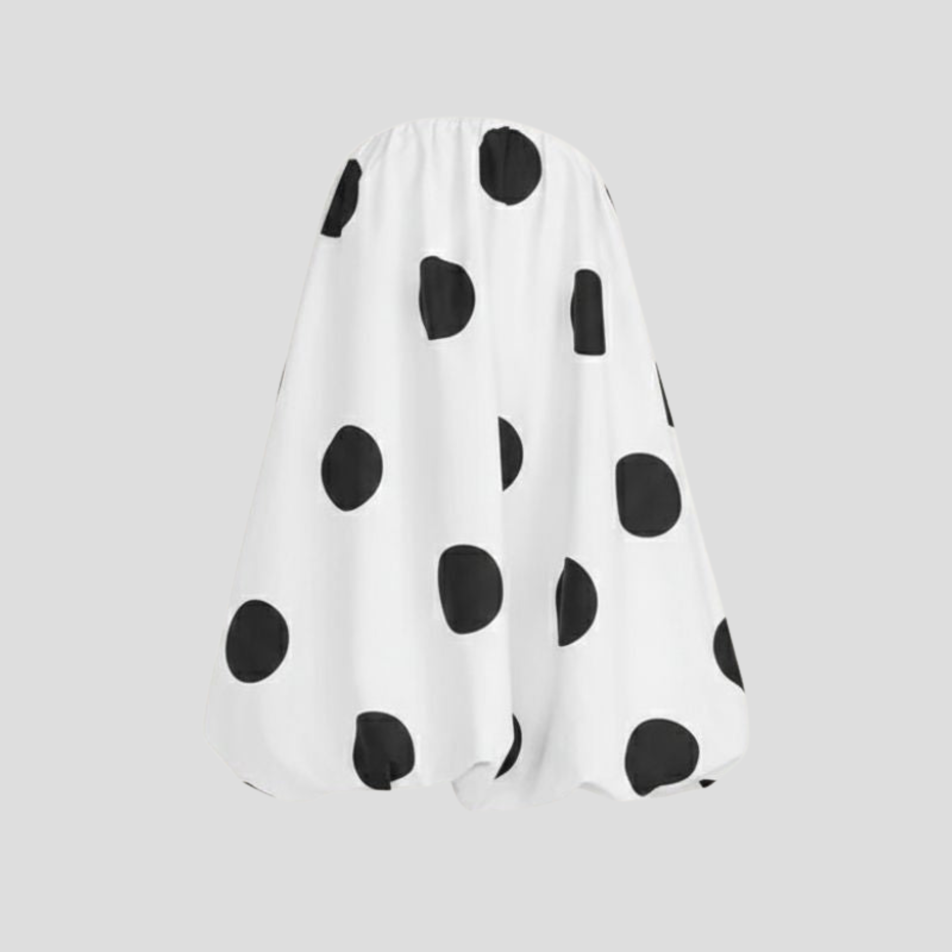 Women Mini Dress | Bubble Silhouette Form & Polka-Dot Pattern Alignment for Occasion Wear