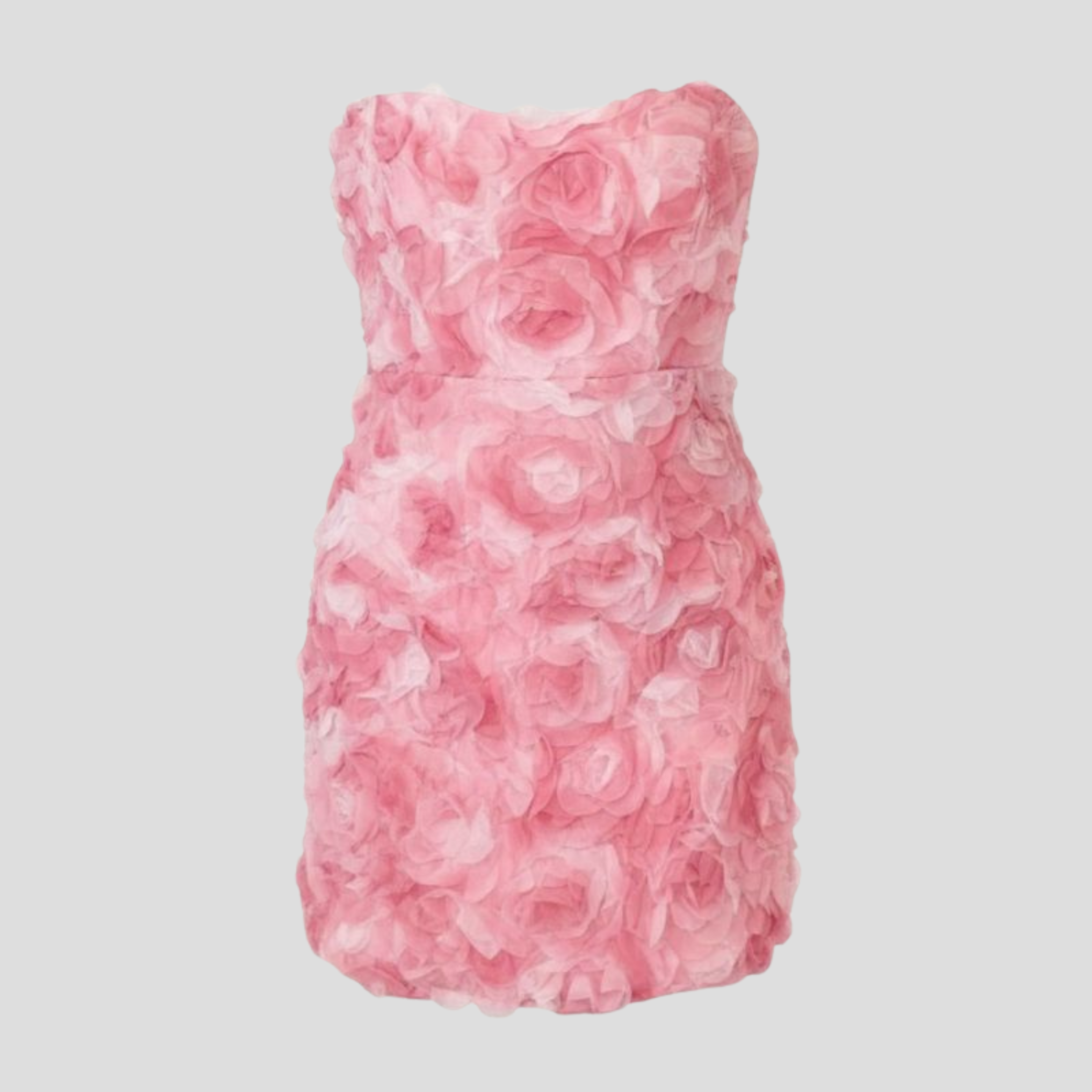 Women Mini Dress | Floral Texture Form & Strapless Alignment for Occasion Wear