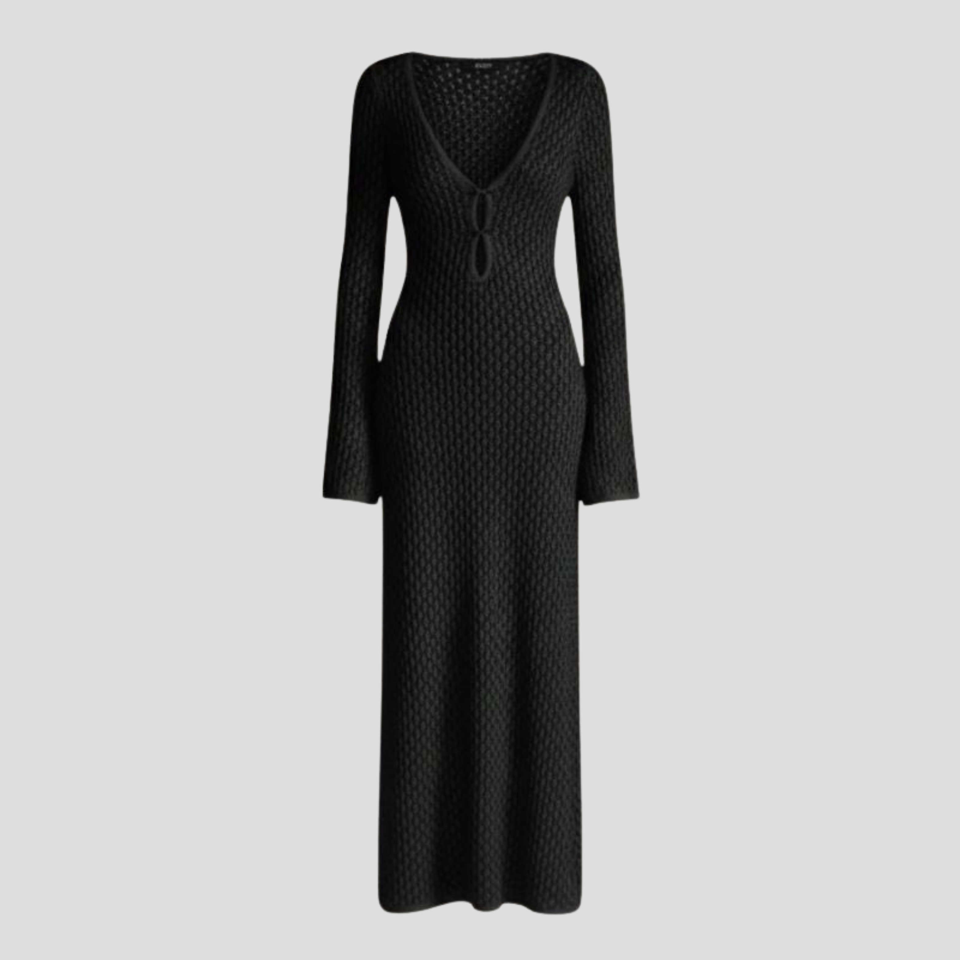 Women Maxi Dress | Keyhole Cutout Form & Bell Sleeve Alignment for Occasion Wear