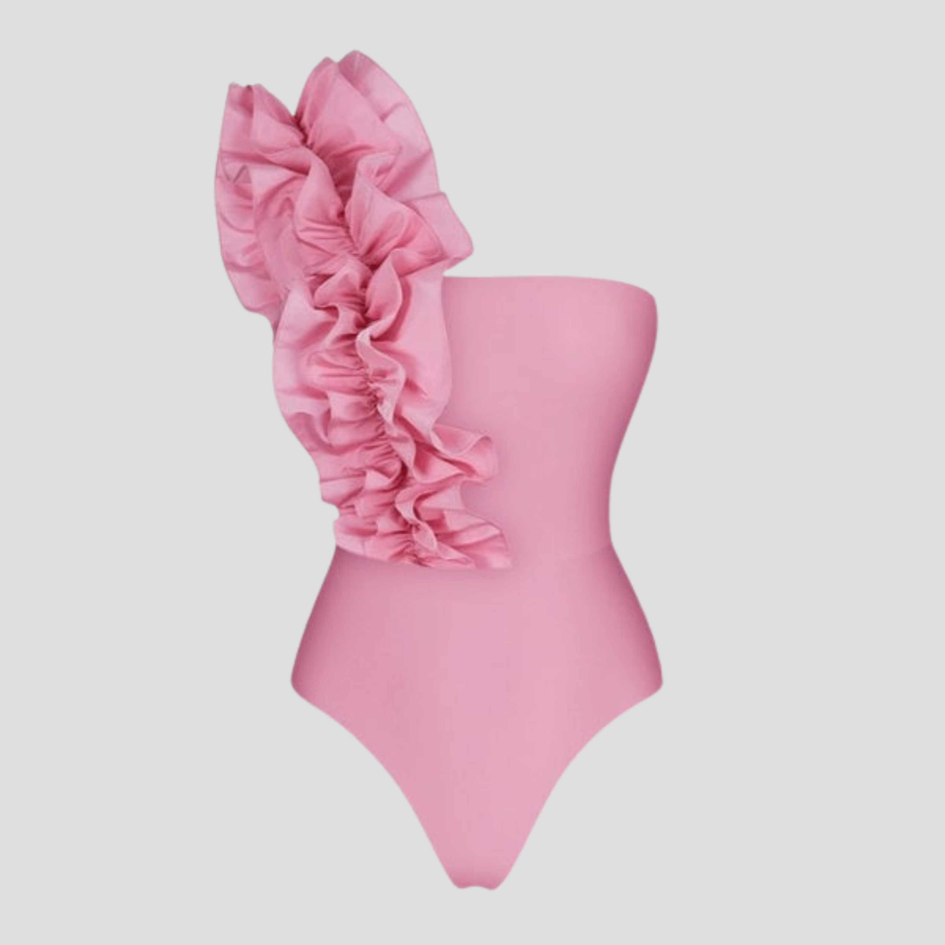 Women One-Piece Swimsuit | Asymmetrical Neckline Form & Ruffle Strap Alignment for Swimwear