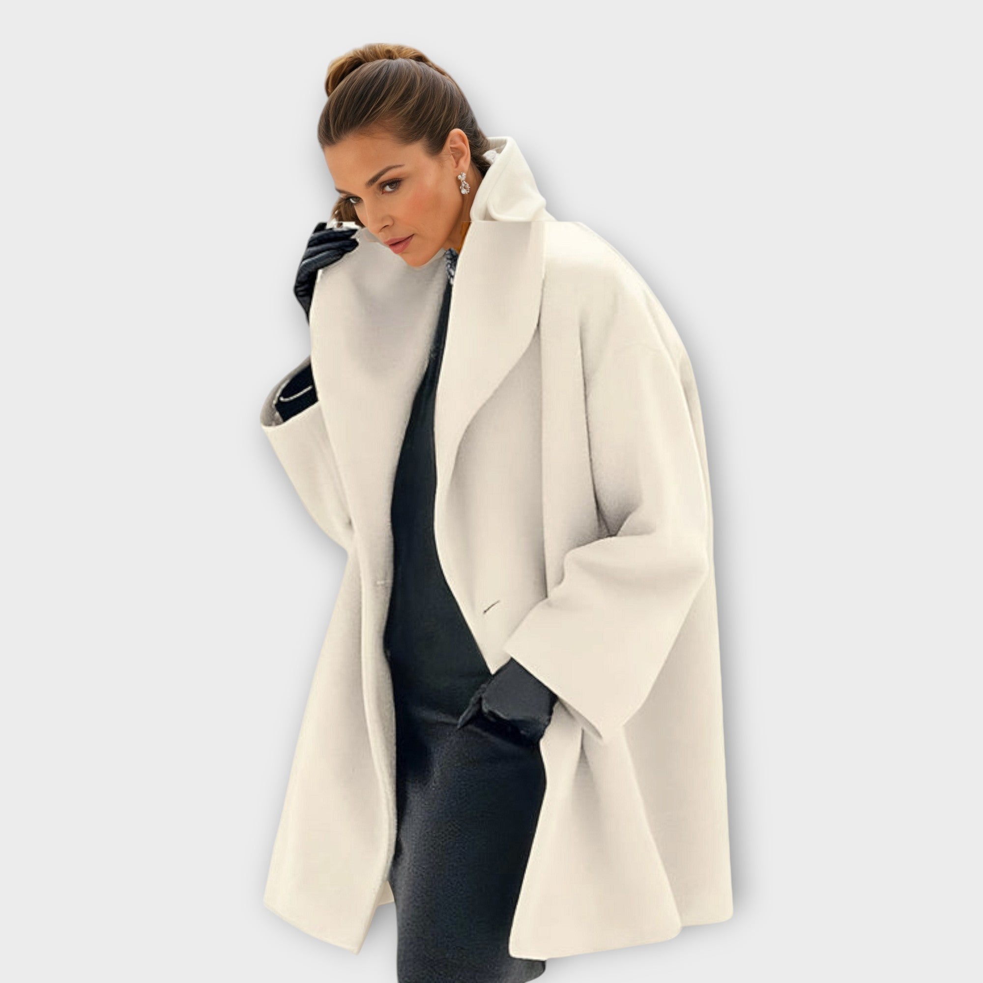 Ladies' Elegant Long Winter Coat | Windproof & Warm | Stylish Outdoor Wear for Cold Days